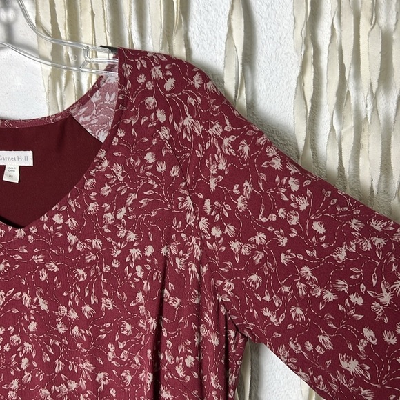 Garnet Hill Bohemian Pocket Detail Wine Colored Foral Print Size 02 - Picture 6 of 15